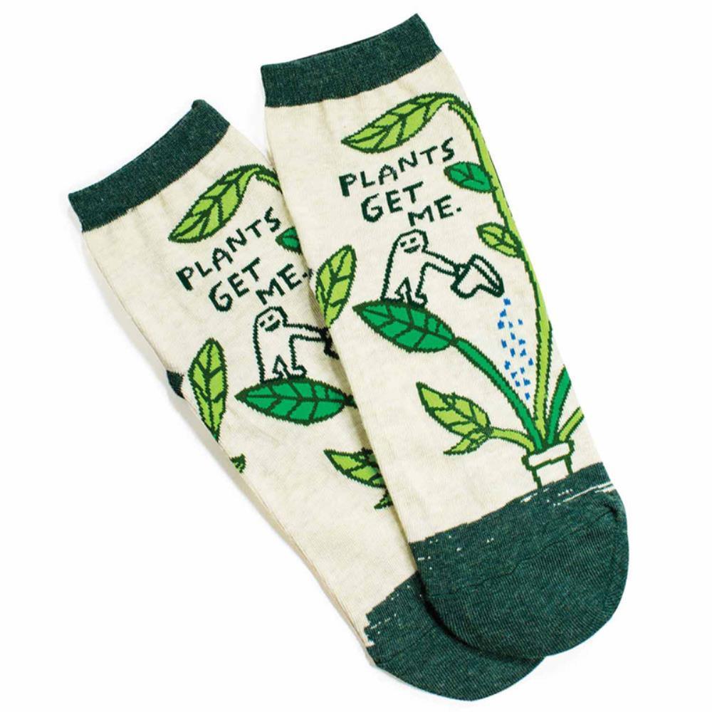 Ankle Socks- Plants Get Me - Bolt of Cloth - Blue Q