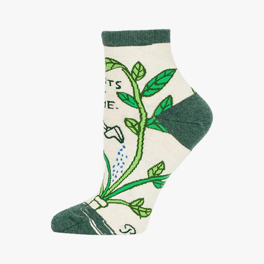 Ankle Socks- Plants Get Me - Bolt of Cloth - Blue Q