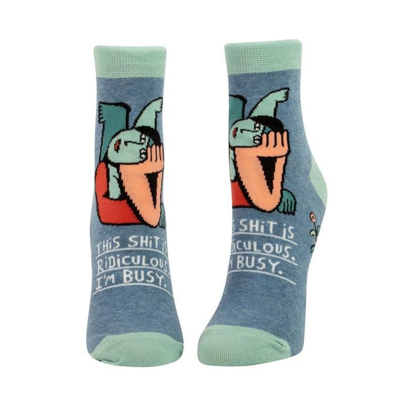 Ankle Socks - Ridiculous - Bolt of Cloth - Blue Q