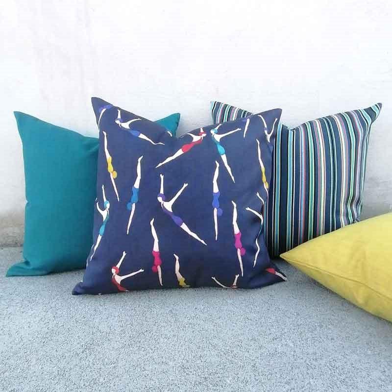 Antibes Outdoor Cushion Cover 50cm in marine - Bolt of Cloth - Bolt of Cloth