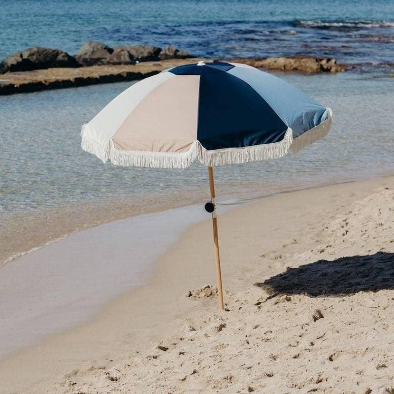 Aquatic Beach Umbrella - Bolt of Cloth - Basil Bangs