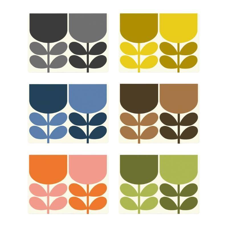 Block Flower Placemats - set of 6 - Bolt of Cloth - Orla Kiely
