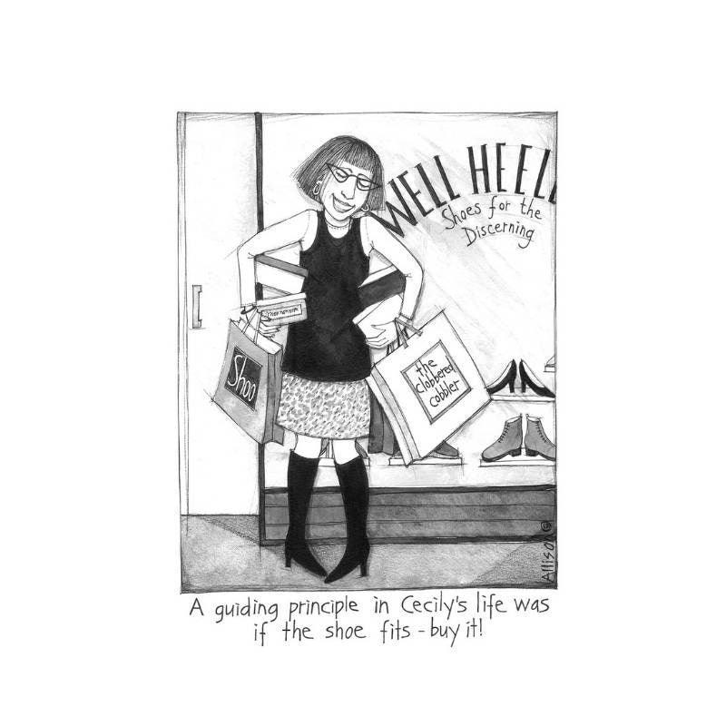 Cecily - Shoes Fit Tea Towel - Bolt of Cloth - Cecily