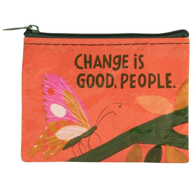 Coin Purse - Change Is Good People - Bolt of Cloth - Blue Q