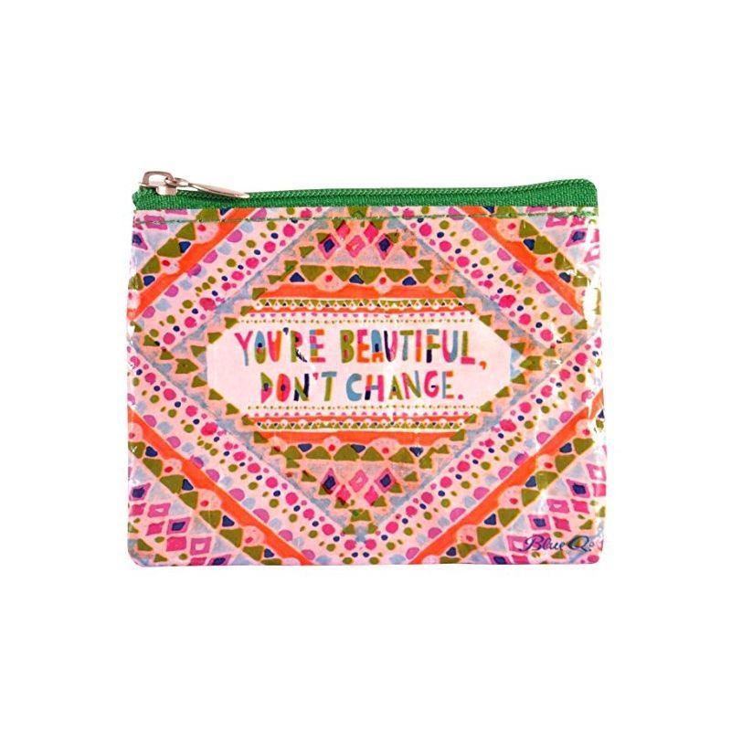 Coin Purse- You're Beautiful - Bolt of Cloth - Blue Q