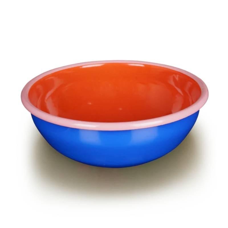 Colorama Enamel Salad Bowl 20cm in electric blue, coral, pink - Bolt of Cloth - BORNN