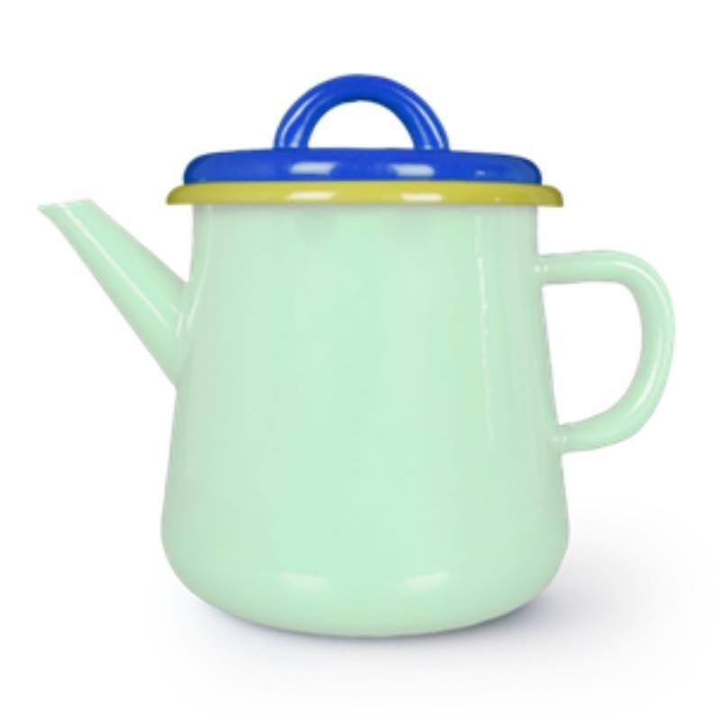 Colorama Enamel Tea Pot in mint, electric blue, chartreuse - Bolt of Cloth - BORNN