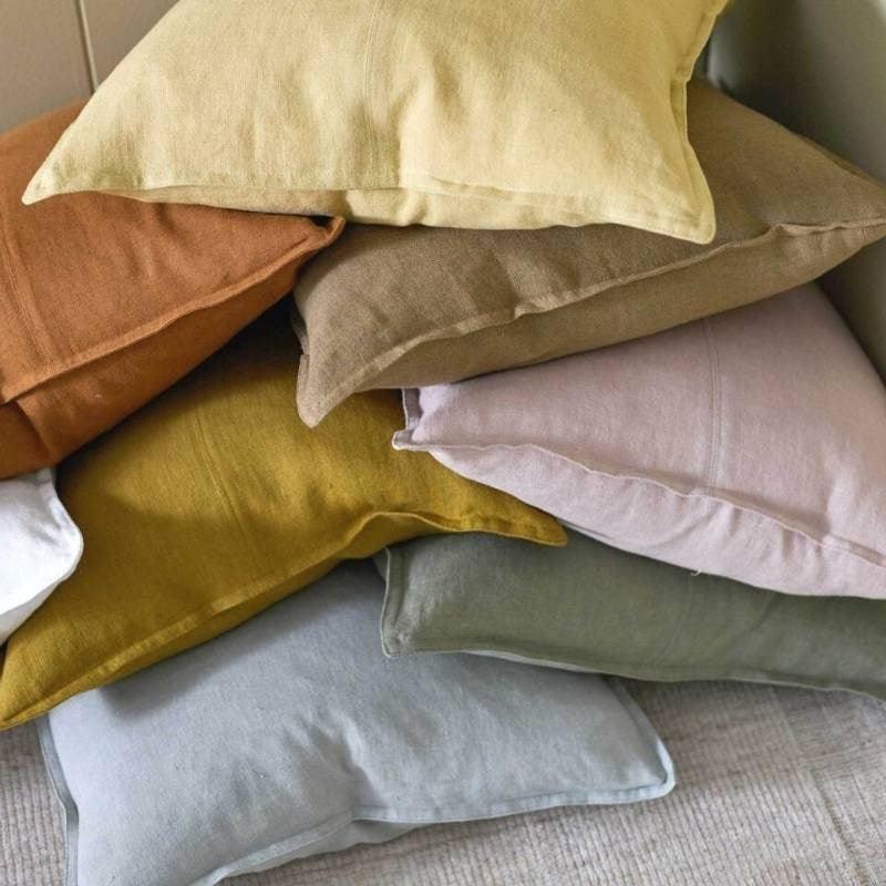 Como Linen Cushion Cover 60x40cm in olive - Bolt of Cloth - Weave