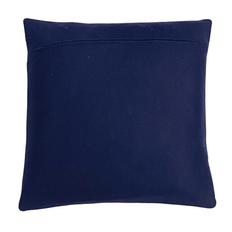 Cross Wool Cushion Cover 50cm in indigo - Bolt of Cloth - Bolt of Cloth