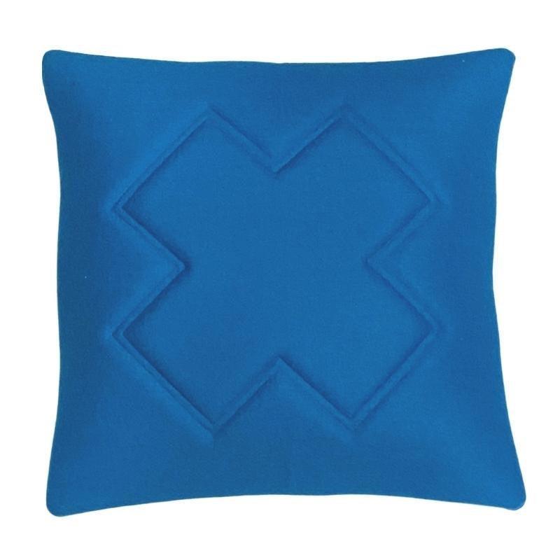 Cross Wool Cushion Cover 50cm in marine blue - Bolt of Cloth - Bolt of Cloth