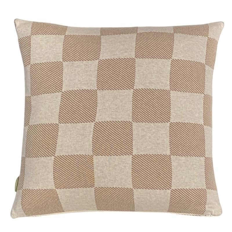 Deer on Check Knit Cushion Cover 50cm - Bolt of Cloth - Bolt of Cloth