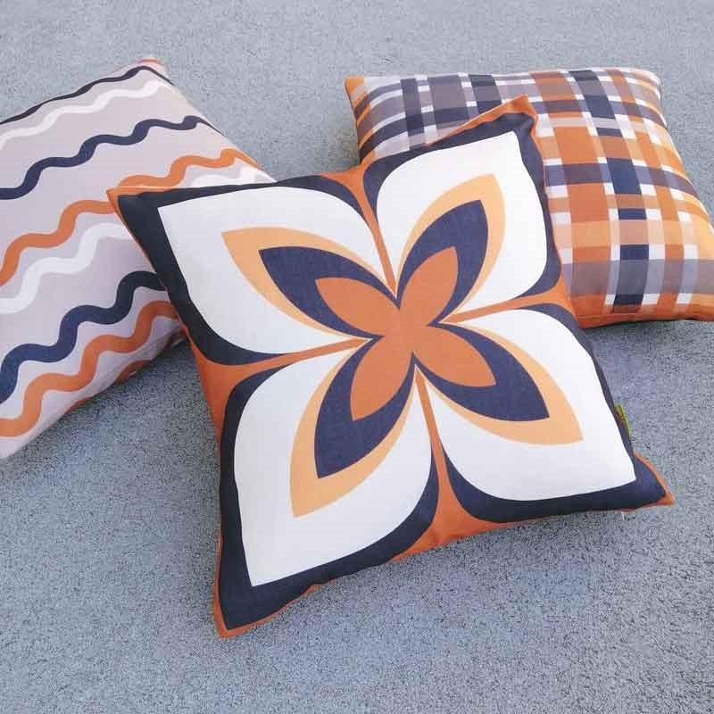Ebb and Flow Cushion Cover 42cm in retro orange - Bolt of Cloth - Bolt of Cloth