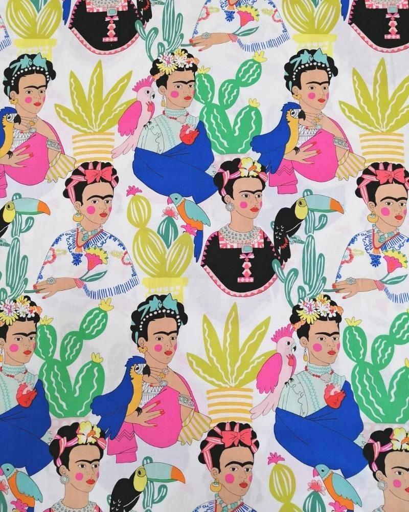 Frida Con Las Plumas in natural - Bolt of Cloth - Alexander Henry