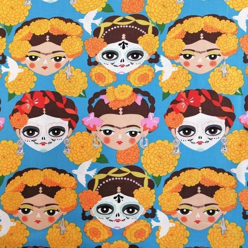 Frida Recuerdame Fabric in french blue - Bolt of Cloth - Alexander Henry