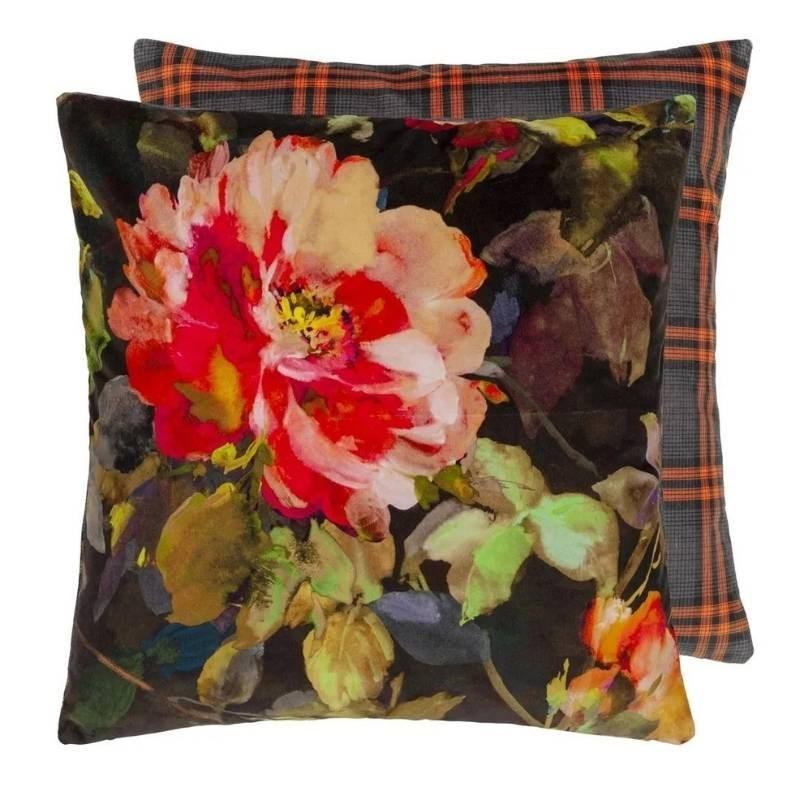 Gertrude Rose Cushion Cover 55cm in chestnut - Bolt of Cloth - Designers Guild