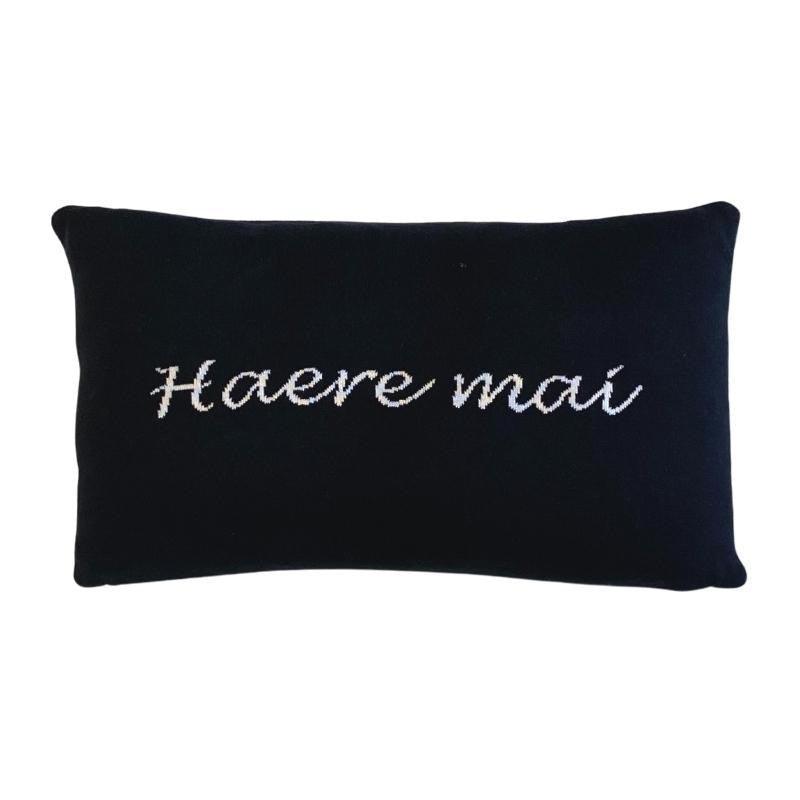 Haere Mai Knit Cushion Cover 50x30cm - Bolt of Cloth - Bolt of Cloth