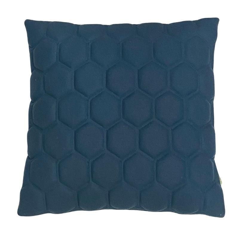 Hexagons Wool Cushion Cover 50cm in denim blue - Bolt of Cloth - Bolt of Cloth