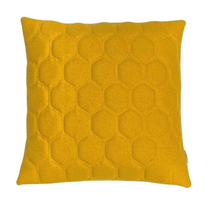 Hexagons Wool Cushion Cover 50cm in mustard - Bolt of Cloth - Bolt of Cloth