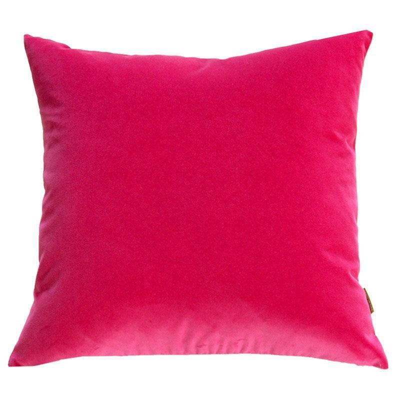 Jewel Pink Velvet with Linen back Cushion Cover 44cm - Bolt of Cloth - Bolt of Cloth