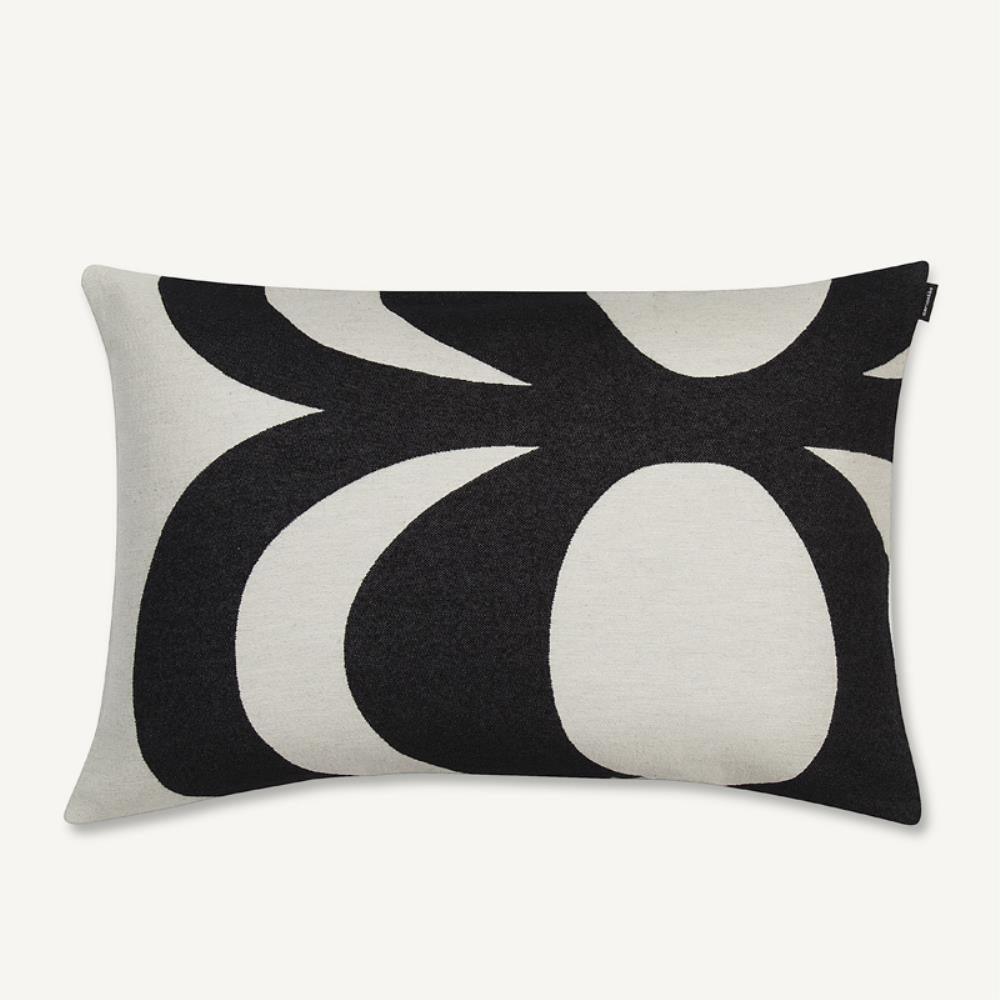 Kaivo Cushion Cover 60x40cm in white, black - Bolt of Cloth - Marimekko