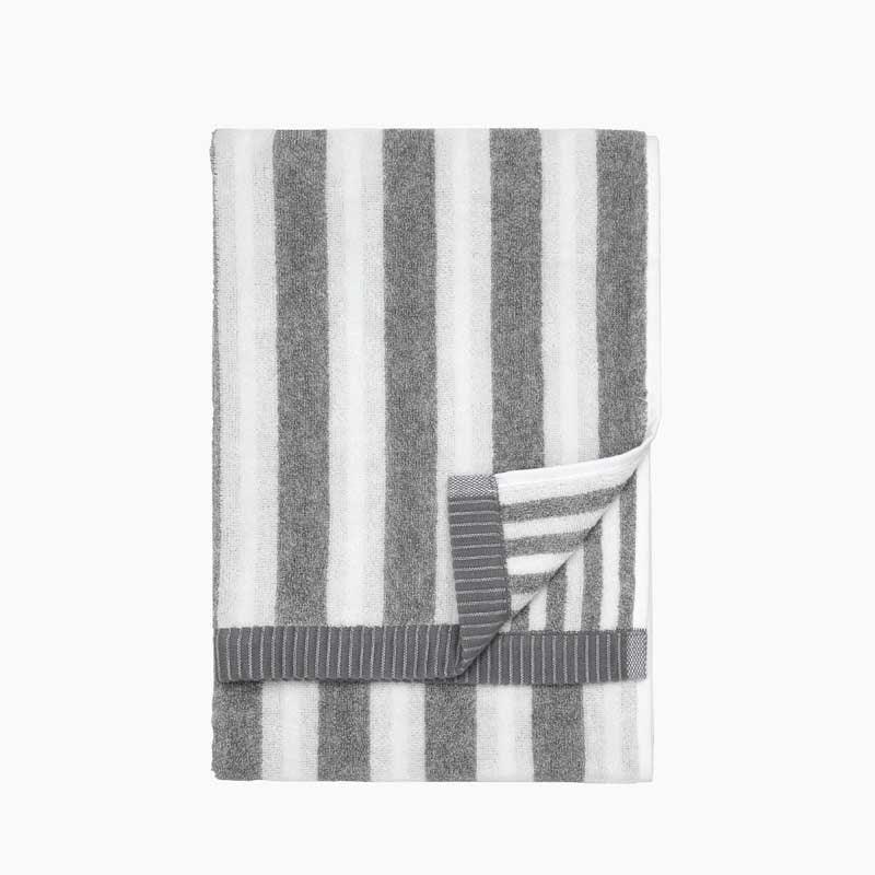 Kaksi Raitaa Hand Towel 50x70cm in white, grey - Bolt of Cloth - Marimekko