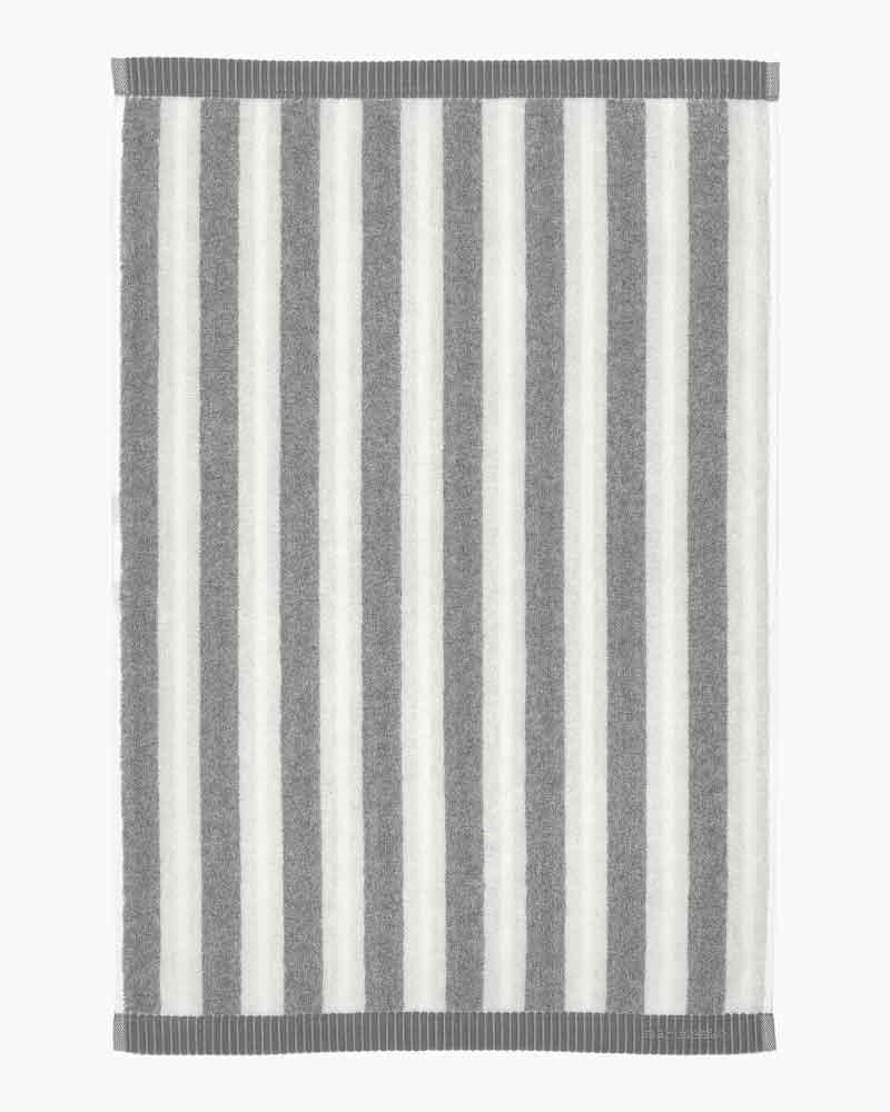 Kaksi Raitaa Hand Towel 50x70cm in white, grey - Bolt of Cloth - Marimekko