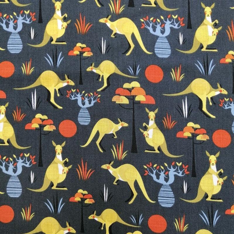 Kangaroo Fabric in grey - Bolt of Cloth - NZ Design