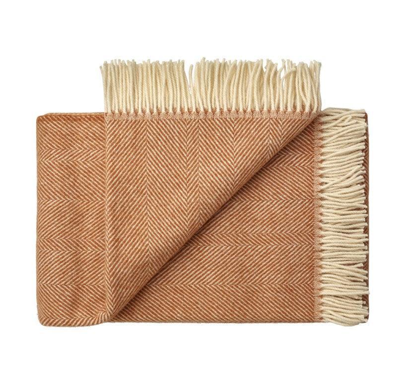 Lindis Throw 140cm x 240cm in apricot - Bolt of Cloth - Weave