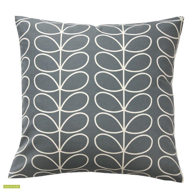 Linear Stem Cushion Cover 40cm in cool grey - Bolt of Cloth - Orla Kiely