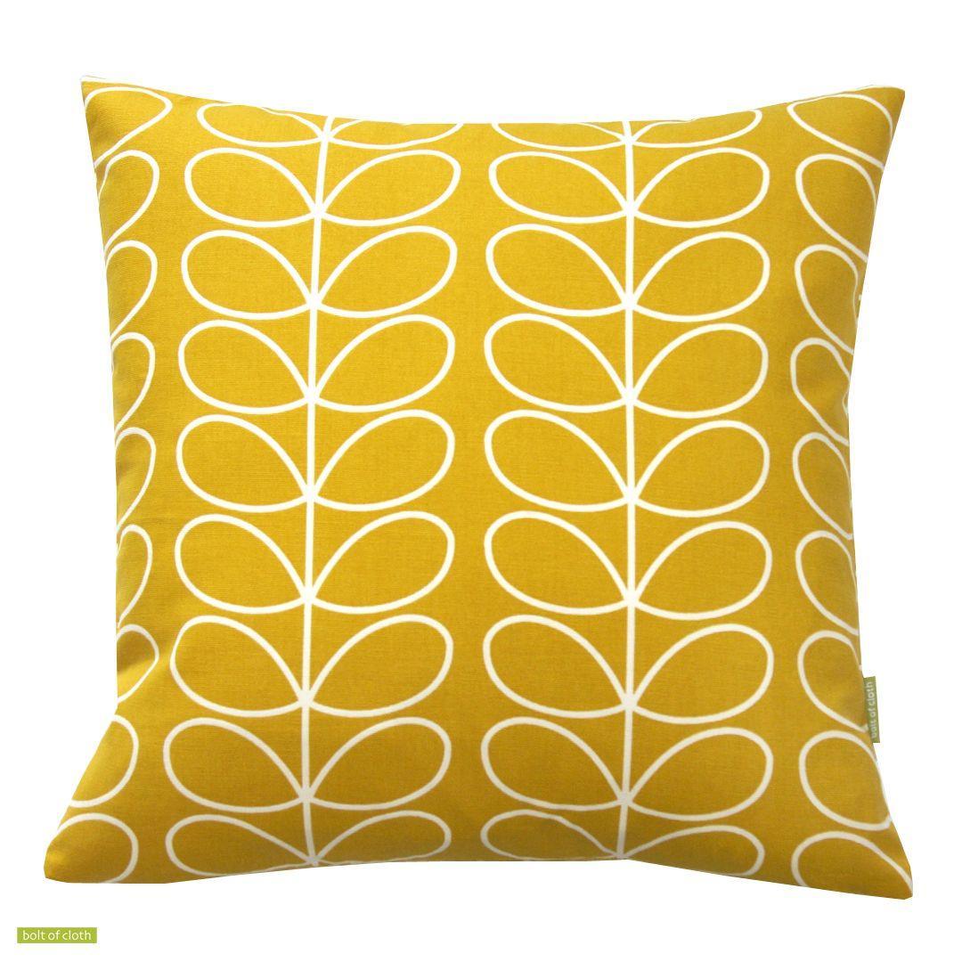Linear Stem Cushion Cover 40cm in dandelion yellow - Bolt of Cloth - Orla Kiely