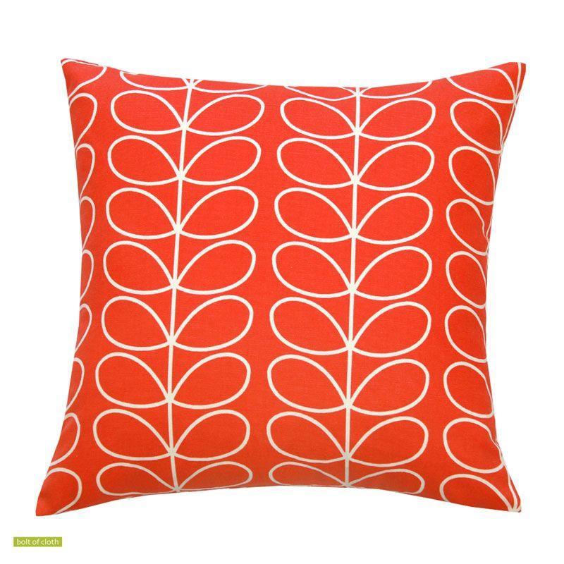Linear Stem Cushion Cover 40cm in tomato red - Bolt of Cloth - Orla Kiely