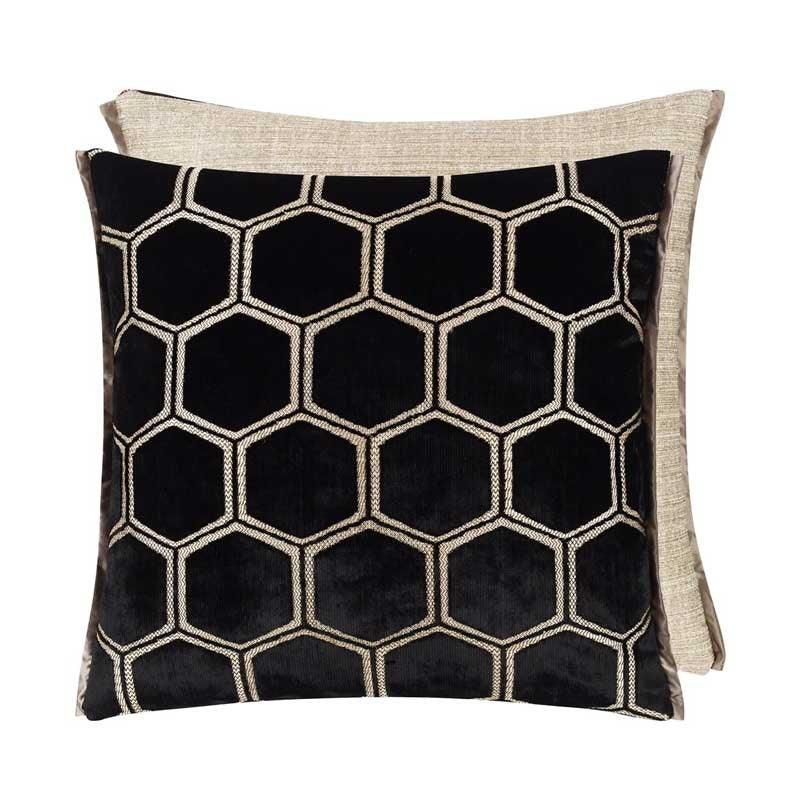 Manipur Cushion Cover 43cm in noir - Bolt of Cloth - Designers Guild
