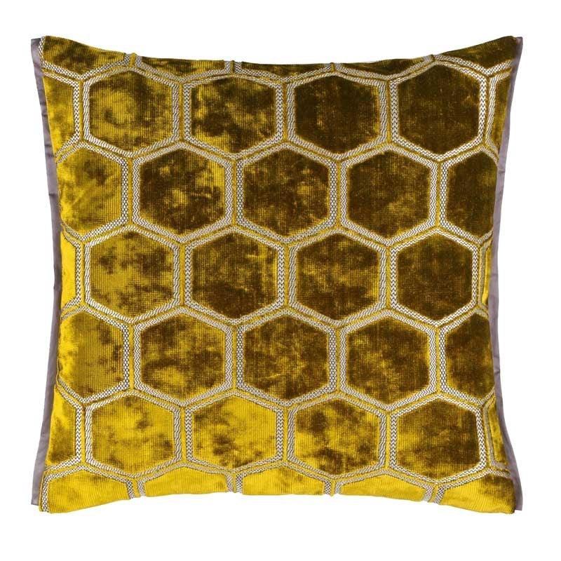 Manipur Ochre Cushion Cover 43cm in yellow - Bolt of Cloth - Designers Guild
