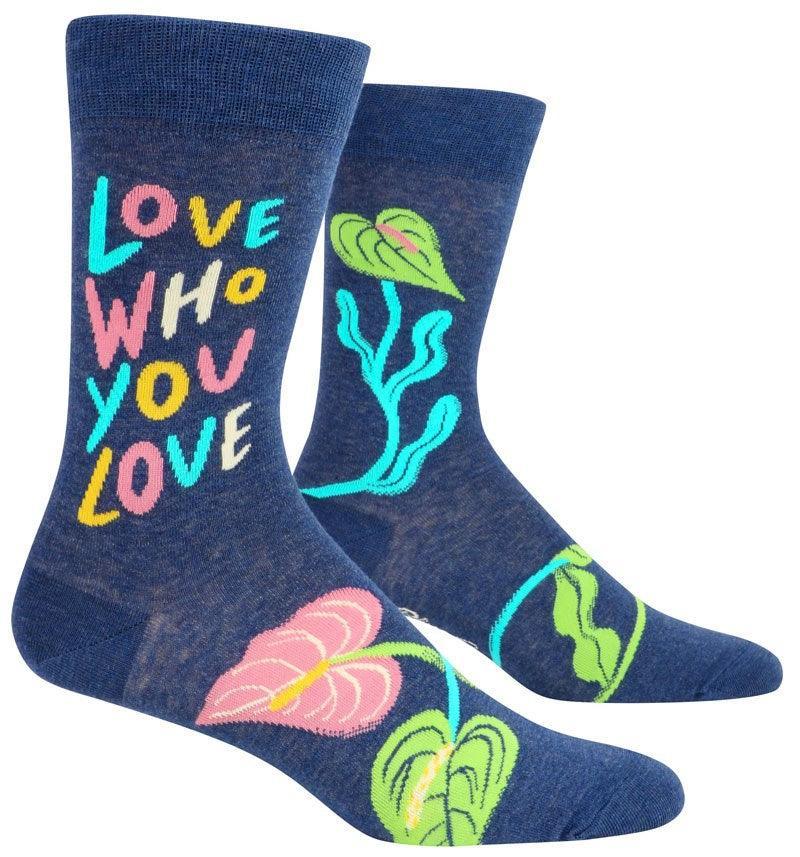 Mens Socks - Love Who You Love - Bolt of Cloth - Blue Q