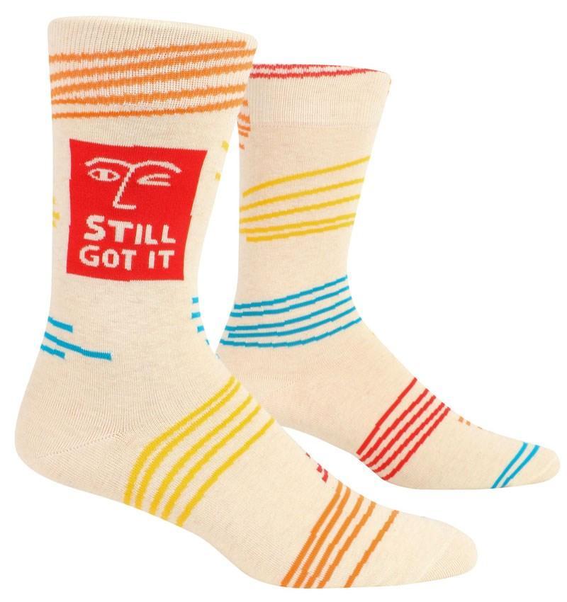 Mens Socks - Still Got It - Bolt of Cloth - Blue Q