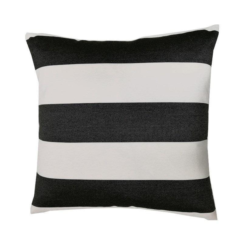 Outdoor Canvas Cabana Stripe Cushion Cover50cm in black, white - Bolt of Cloth - Bolt of Cloth
