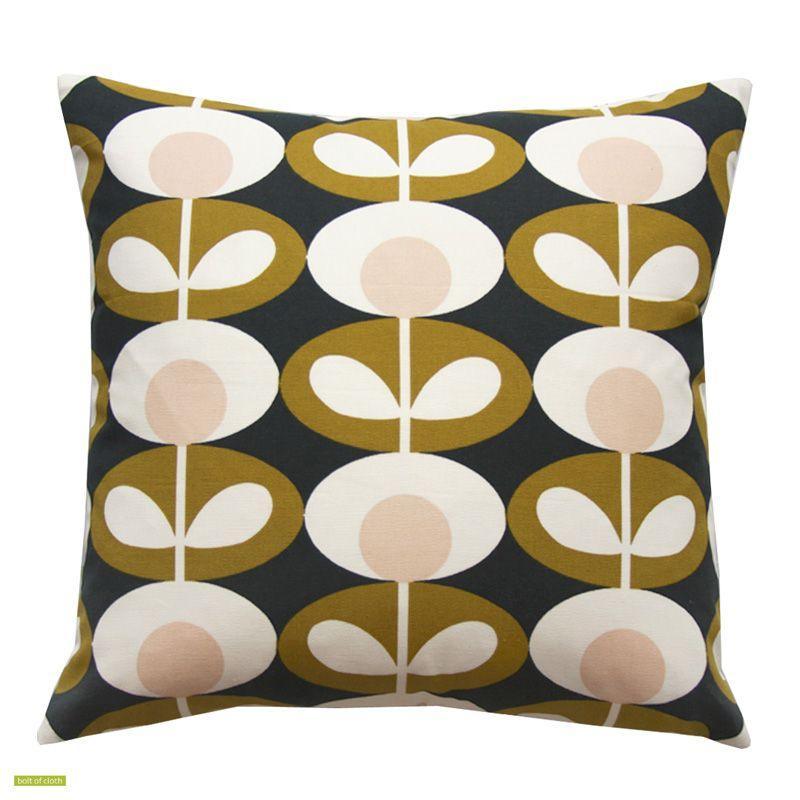 Oval Flower 40cm Cushion Cover in seagrass - Bolt of Cloth - Orla Kiely