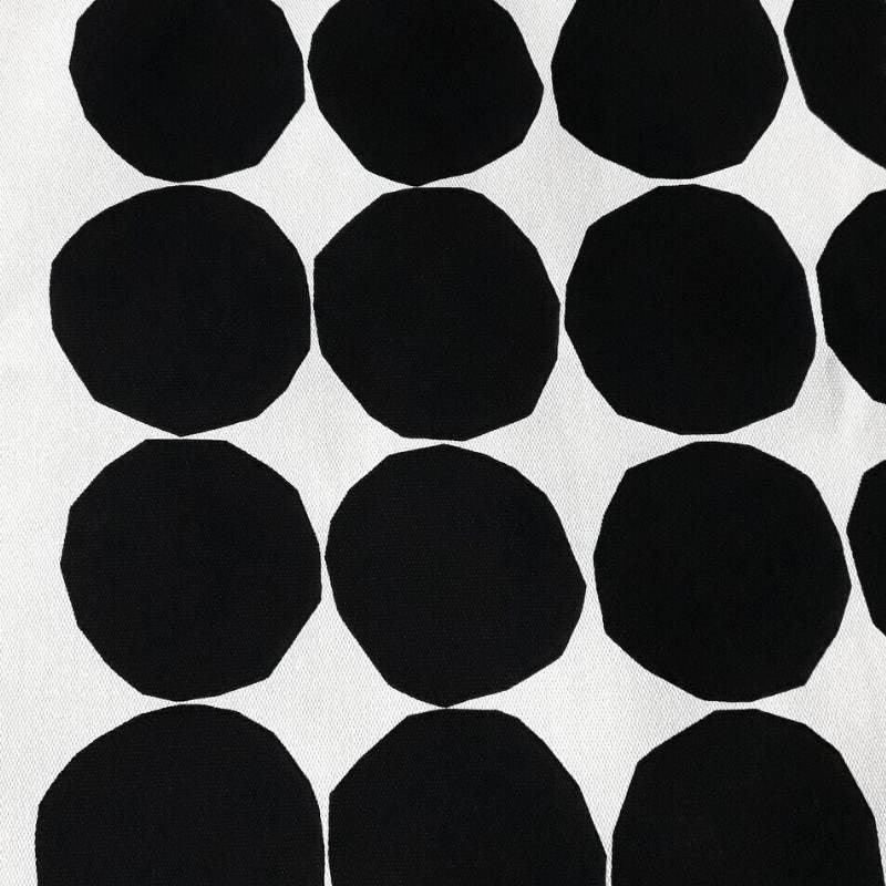 Pienet Kivet Cotton Upholstery Fabric in white, black - Bolt of Cloth - Marimekko