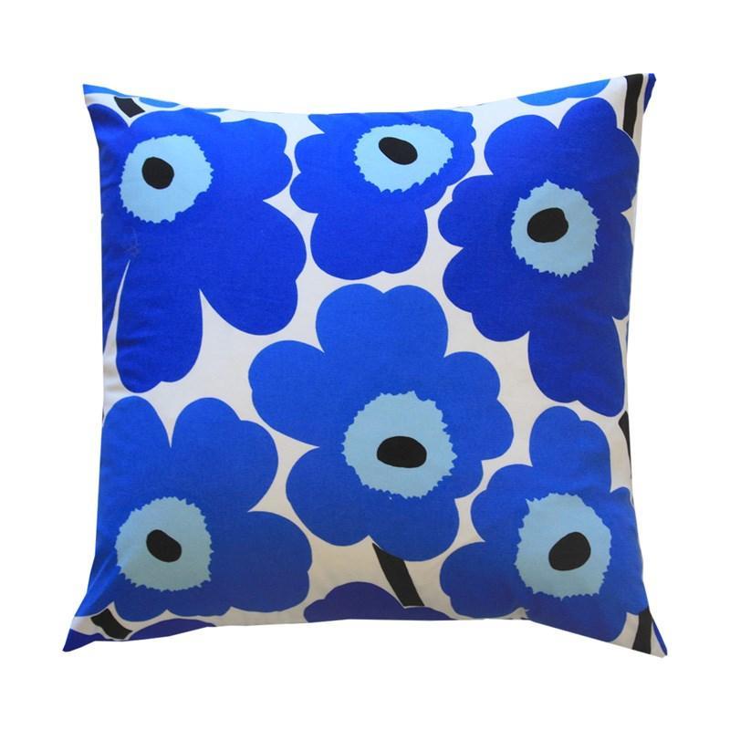 Pieni Unikko 2 Cushion Cover 50cm in blue - Bolt of Cloth - Marimekko