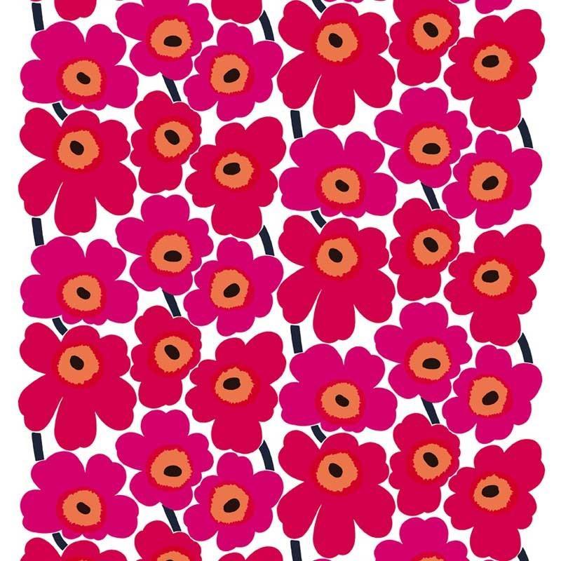 Pieni Unikko 2 Fabric in Pinks and Reds - Bolt of Cloth - Marimekko