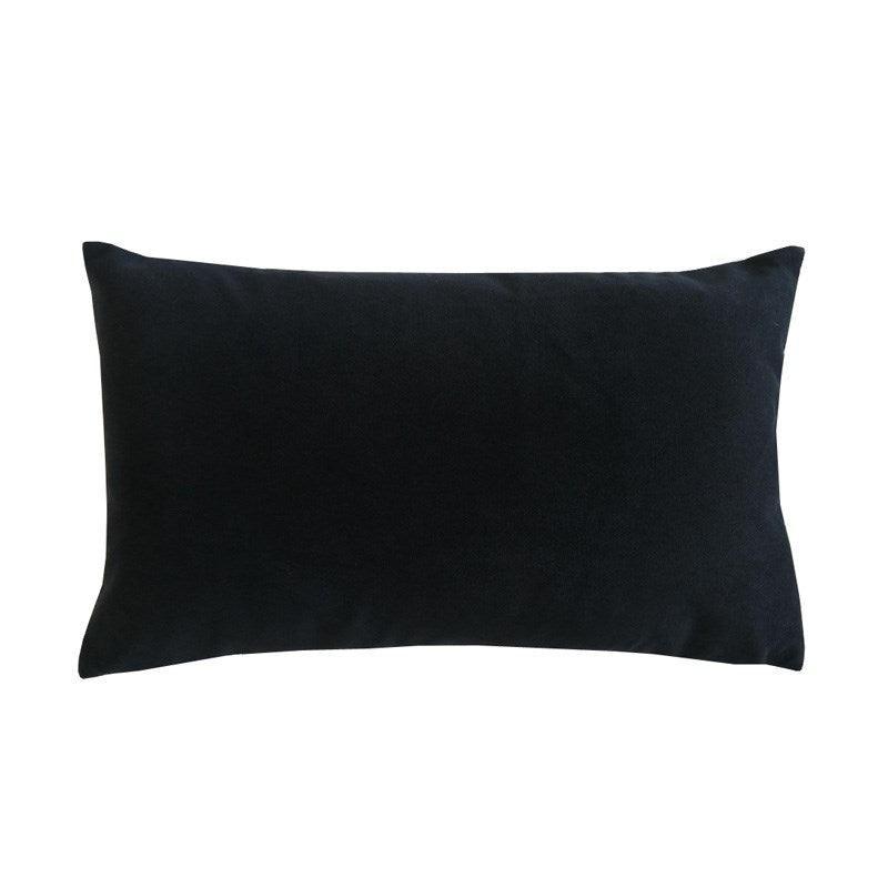 Plush Velvet Cushion Cover 50x30cm in Jet - Bolt of Cloth - Bolt of Cloth