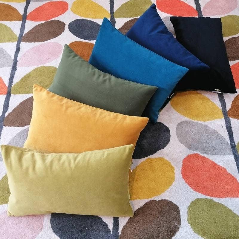 Plush Velvet Cushion Cover 50x30cm in Jet - Bolt of Cloth - Bolt of Cloth