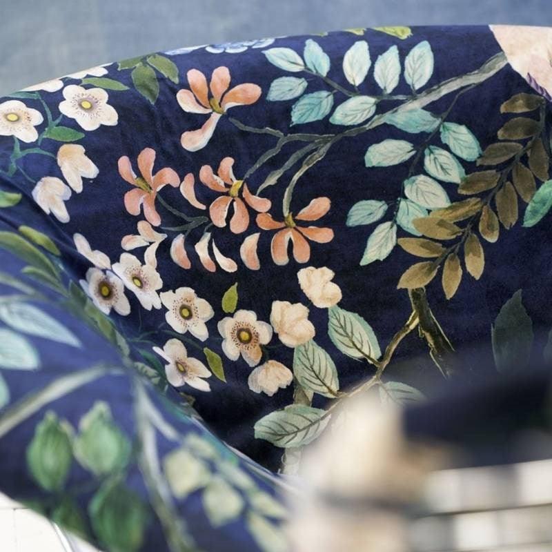 Porcelaine de Chine Velours in indigo - Bolt of Cloth - Designers Guild