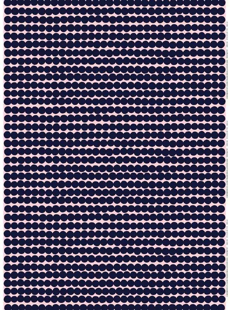 Rasymatto cotton in light red, dark blue - Bolt of Cloth - Marimekko