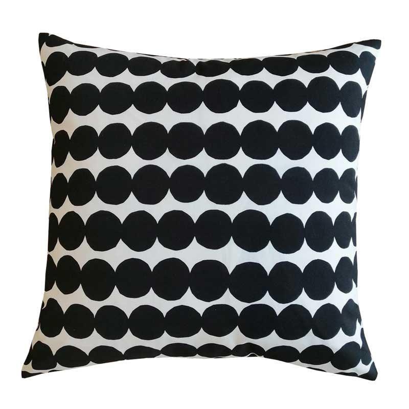 Rasymatto Cushion Cover 50cm in white, black - Bolt of Cloth - Marimekko