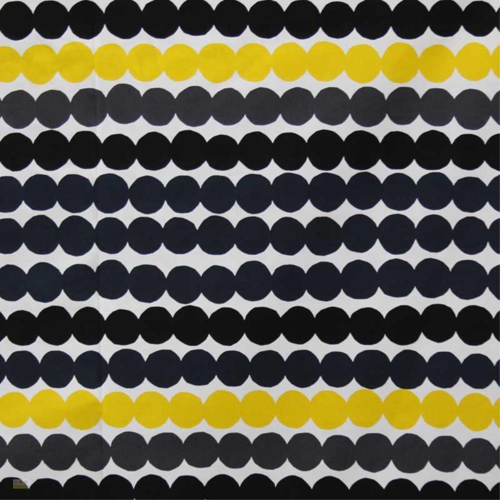 Rasymatto Fabric in White, Grey, Black and Yellow - Bolt of Cloth - Marimekko