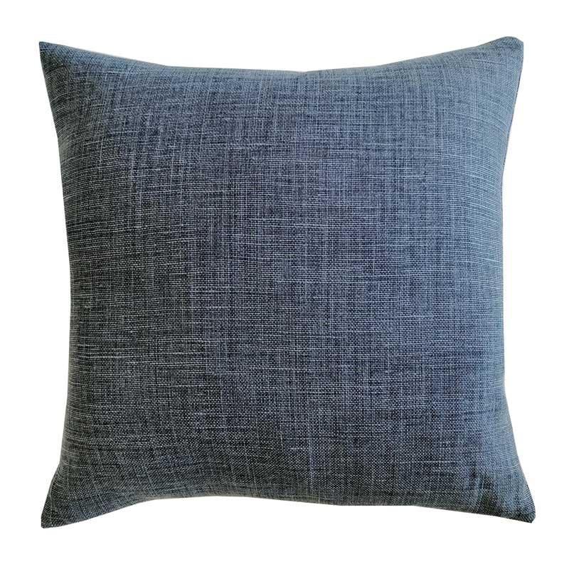 Raw Linen Cushion Cover 50cm in midnight - Bolt of Cloth - Bolt of Cloth
