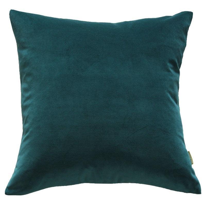 Real Teal Velvet Cushion Cover 45cm with Linen back - Bolt of Cloth - Bolt of Cloth