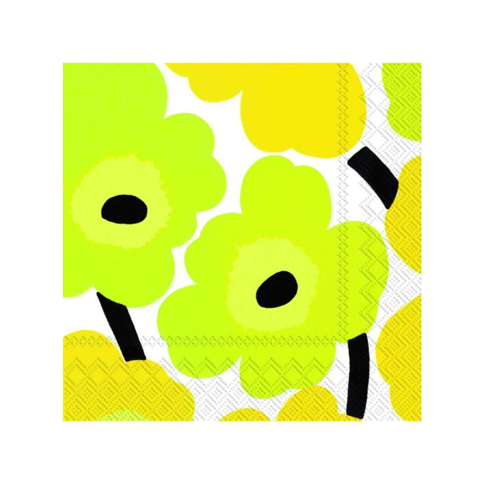 Serviettes in Unikko in Yellow - Bolt of Cloth - Marimekko