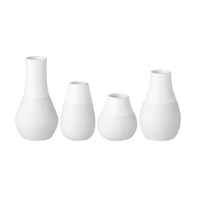 Set of 4 Porcelain Mini Vases - Bolt of Cloth - Rader